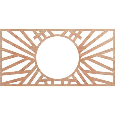Ekena Millwork 38"W x 19"H x 14 1/4"ID x 3/8"T Hoover Wood Fretwork Pierced Ceiling Medallion, Cherry
