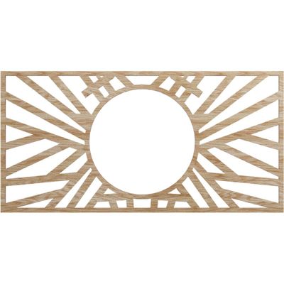 Ekena Millwork 22"W x 11"H x 8 1/8"ID x 3/8"T Hoover Wood Fretwork Pierced Ceiling Medallion, Red Oak