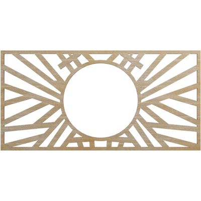 Ekena Millwork 16"W x 8"H x 5 7/8"ID x 1/4"T Hoover Wood Fretwork Pierced Ceiling Medallion, Birch