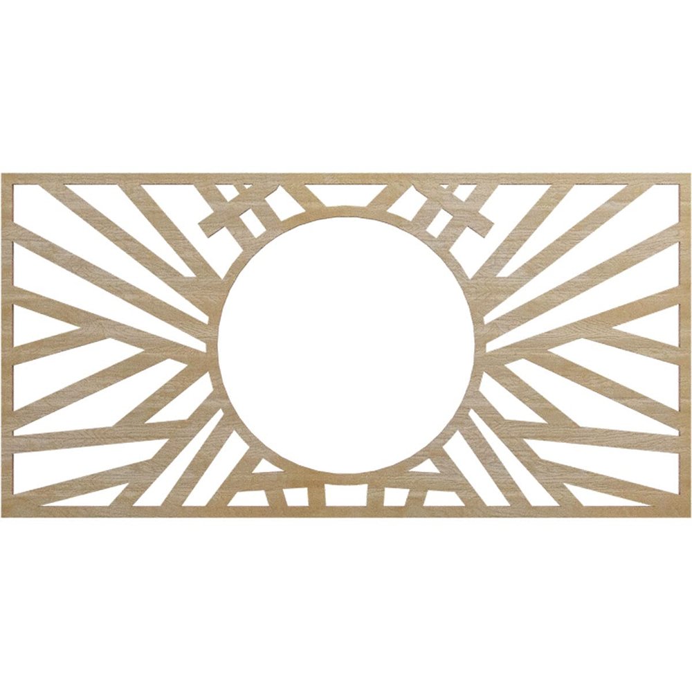 Ekena Millwork 22"W x 11"H x 8 1/8"ID x 1/4"T Hoover Wood Fretwork Pierced Ceiling Medallion, Birch