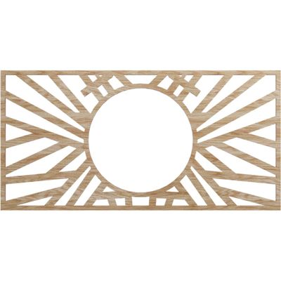 Ekena Millwork 22"W x 11"H x 8 1/8"ID x 1/4"T Hoover Wood Fretwork Pierced Ceiling Medallion, Red Oak