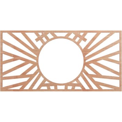 Ekena Millwork 20"W x 10"H x 7 3/8"ID x 3/8"T Hoover Wood Fretwork Pierced Ceiling Medallion, Cherry