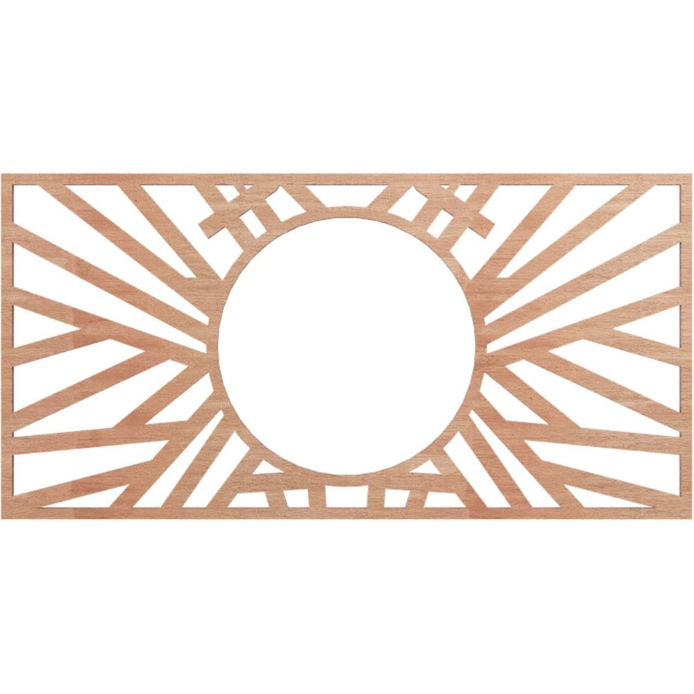 Ekena Millwork 20"W x 10"H x 7 3/8"ID x 3/8"T Hoover Wood Fretwork Pierced Ceiling Medallion, Cherry