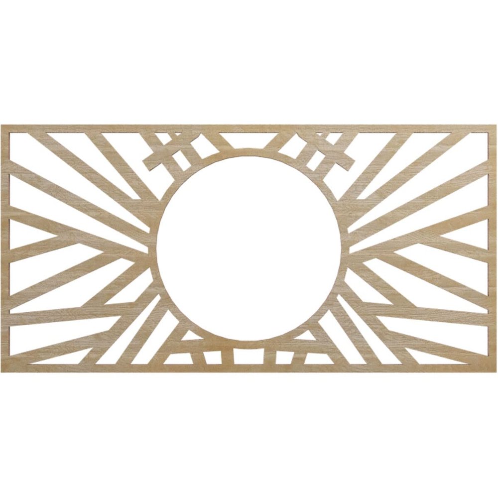 Ekena Millwork 20"W x 10"H x 7 3/8"ID x 3/8"T Hoover Wood Fretwork Pierced Ceiling Medallion, Birch