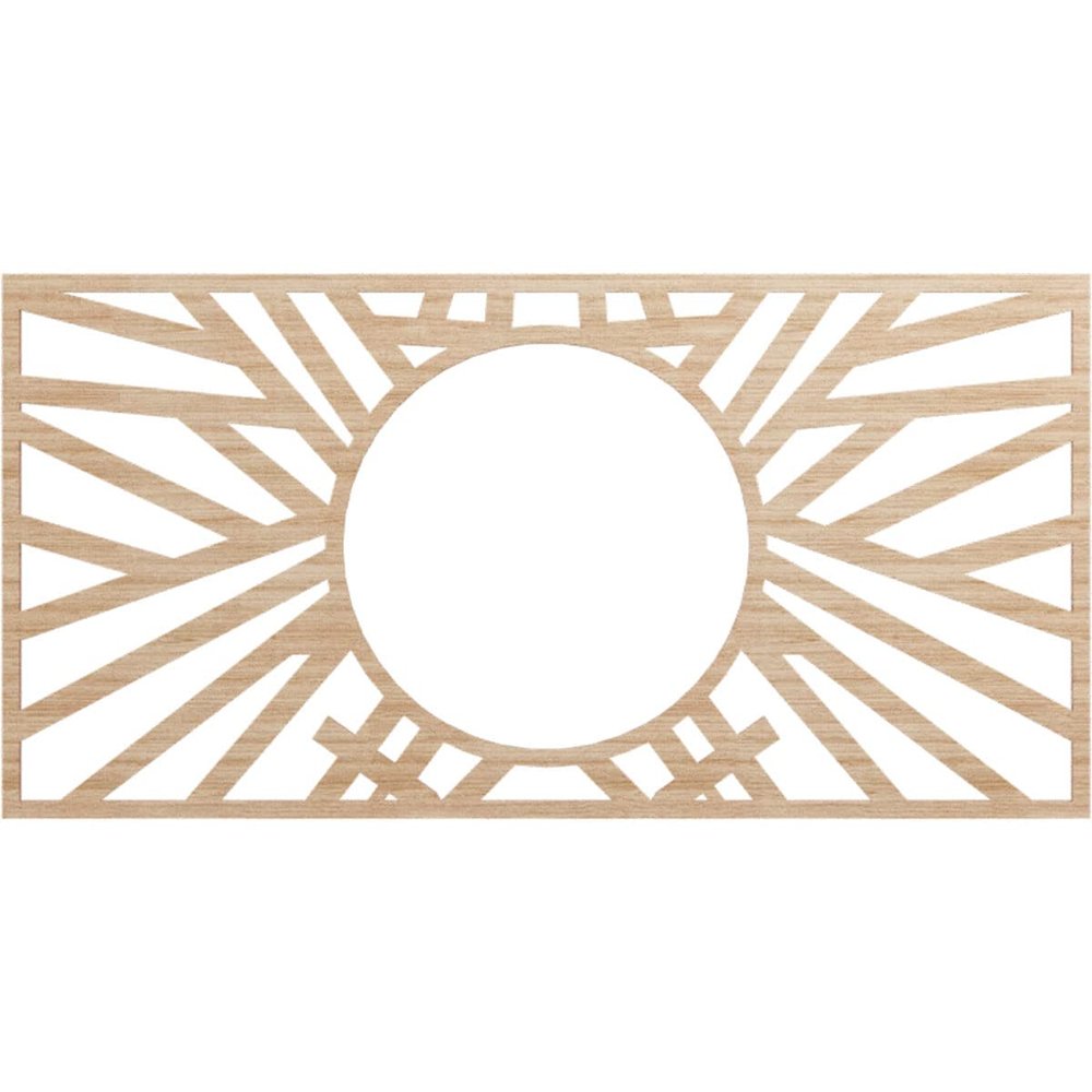Ekena Millwork 36"W x 18"H x 13 3/8"ID x 3/8"T Hoover Wood Fretwork Pierced Ceiling Medallion, Alder