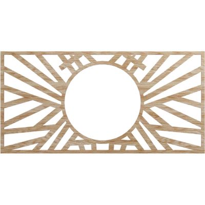 Ekena Millwork 26"W x 13"H x 9 5/8"ID x 3/8"T Hoover Wood Fretwork Pierced Ceiling Medallion, Red Oak