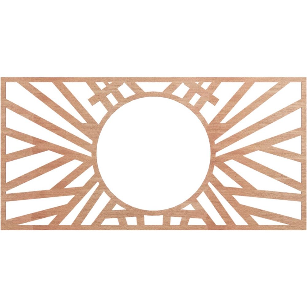 Ekena Millwork 38"W x 19"H x 14 1/4"ID x 1/4"T Hoover Wood Fretwork Pierced Ceiling Medallion, Cherry