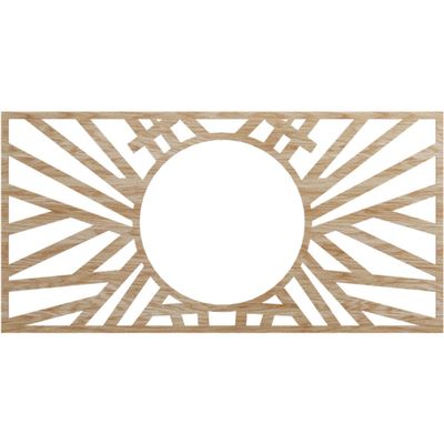 Ekena Millwork 38"W x 19"H x 14 1/4"ID x 3/8"T Hoover Wood Fretwork Pierced Ceiling Medallion, Red Oak