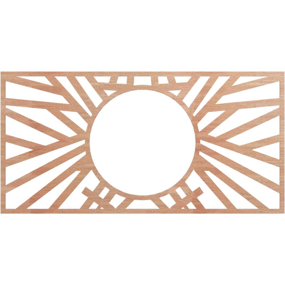 Ekena Millwork 36"W x 18"H x 13 3/8"ID x 1/4"T Hoover Wood Fretwork Pierced Ceiling Medallion, Cherry