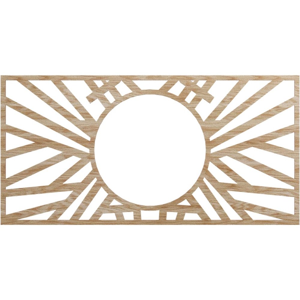 Ekena Millwork 34"W x 17"H x 12 5/8"ID x 3/8"T Hoover Wood Fretwork Pierced Ceiling Medallion, Red Oak
