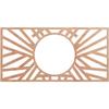 Ekena Millwork 16"W x 8"H x 5 7/8"ID x 3/8"T Hoover Wood Fretwork Pierced Ceiling Medallion, Cherry view 1