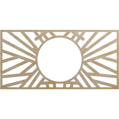 Ekena Millwork 34"W x 17"H x 12 5/8"ID x 1/4"T Hoover Wood Fretwork Pierced Ceiling Medallion, Birch