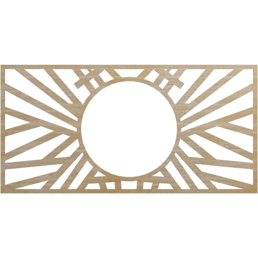 Ekena Millwork 34"W x 17"H x 12 5/8"ID x 1/4"T Hoover Wood Fretwork Pierced Ceiling Medallion, Birch