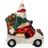2" Limited Edition Kurt Adler Christmas Ornaments, Santa on Golf Cart Christmas Ornaments, Hand Blown Glass Christmas Ornaments for Christmas Decorations and Holiday Gifts, Made in Poland view 1