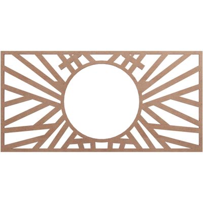 Ekena Millwork 18"W x 9"H x 6 5/8"ID x 3/8"T Hoover Wood Fretwork Pierced Ceiling Medallion, Wood (Paint Grade)