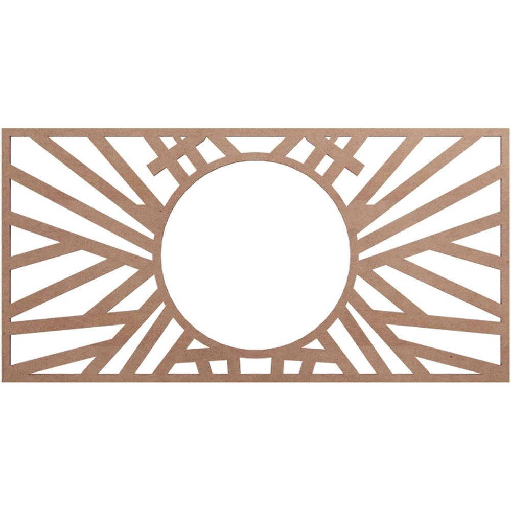 Ekena Millwork 18"W x 9"H x 6 5/8"ID x 3/8"T Hoover Wood Fretwork Pierced Ceiling Medallion, Wood (Paint Grade)