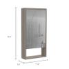 FM FURNITURE Modesto Medicine Cabinet, with an Open Shelf and A Mirrored Cabinet with Two Interior Shelves, Light Gray Color. for Bathroom view 3
