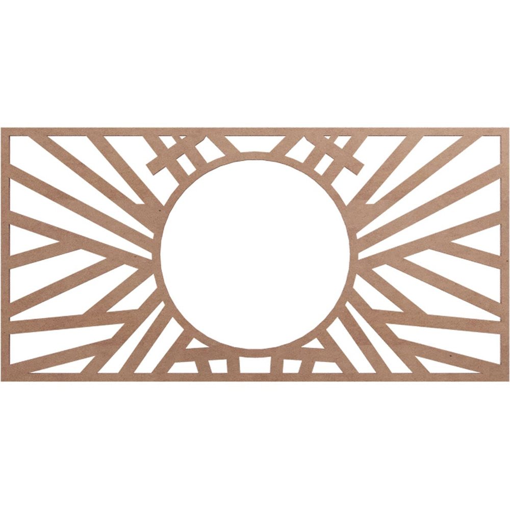 Ekena Millwork 22"W x 11"H x 8 1/8"ID x 3/8"T Hoover Wood Fretwork Pierced Ceiling Medallion, Wood (Paint Grade)
