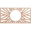 Ekena Millwork 18"W x 9"H x 6 5/8"ID x 1/4"T Hoover Wood Fretwork Pierced Ceiling Medallion, Cherry view 1
