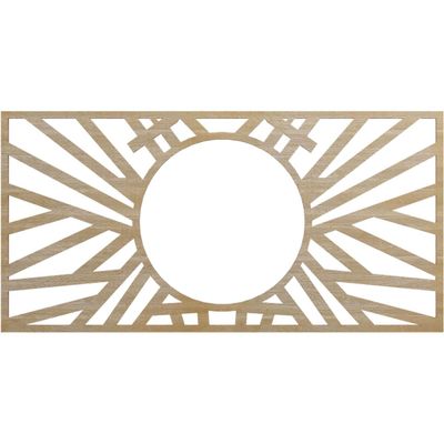 Ekena Millwork 24"W x 12"H x 8 7/8"ID x 3/8"T Hoover Wood Fretwork Pierced Ceiling Medallion, Hickory