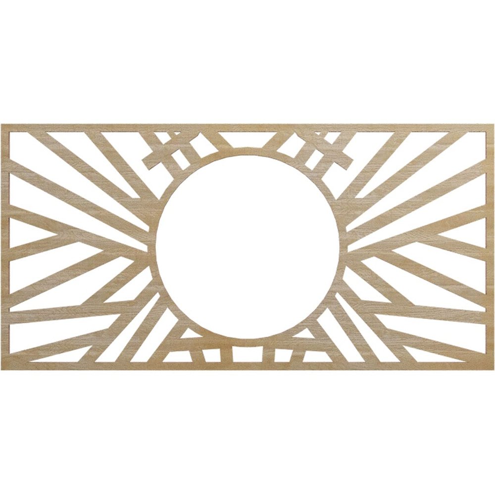 Ekena Millwork 24"W x 12"H x 8 7/8"ID x 3/8"T Hoover Wood Fretwork Pierced Ceiling Medallion, Hickory