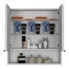 FM FURNITURE Ozark 24" Medicine Cabinet with Mirror, 3 Inner Shelves, and Open Shelf, White view 1