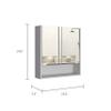 FM FURNITURE Ozark 24" Medicine Cabinet with Mirror, 3 Inner Shelves, and Open Shelf, White view 3