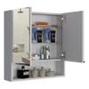 FM FURNITURE Ozark 24" Medicine Cabinet with Mirror, 3 Inner Shelves, and Open Shelf, White view 4