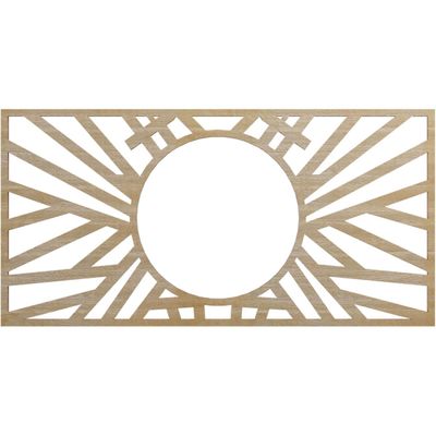 Ekena Millwork 20"W x 10"H x 7 3/8"ID x 3/8"T Hoover Wood Fretwork Pierced Ceiling Medallion, Hickory