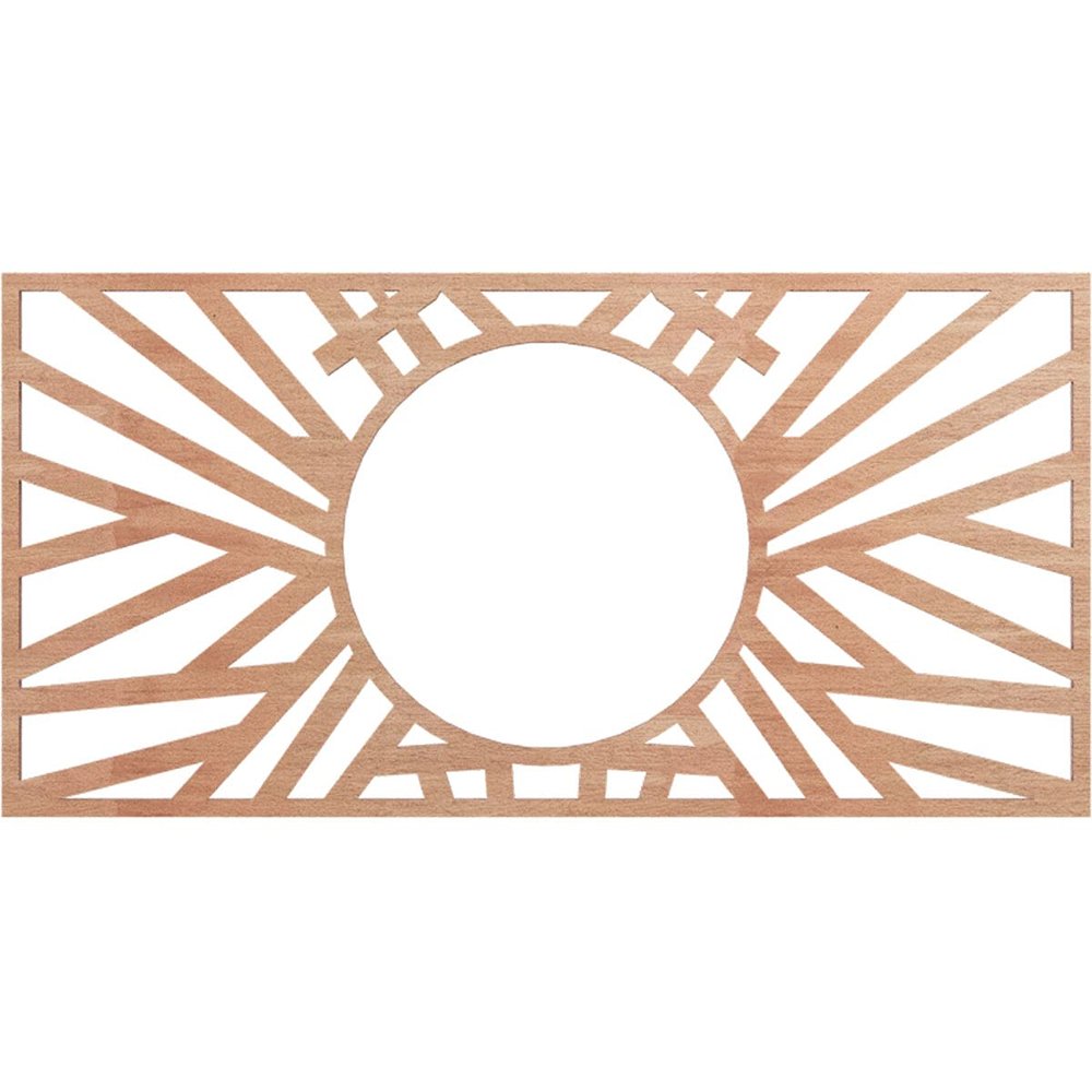 Ekena Millwork 22"W x 11"H x 8 1/8"ID x 3/8"T Hoover Wood Fretwork Pierced Ceiling Medallion, Cherry