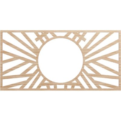 Ekena Millwork 24"W x 12"H x 8 7/8"ID x 1/4"T Hoover Wood Fretwork Pierced Ceiling Medallion, Alder
