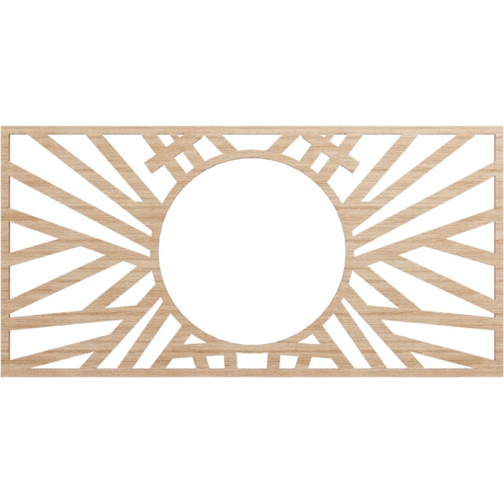 Ekena Millwork 24"W x 12"H x 8 7/8"ID x 1/4"T Hoover Wood Fretwork Pierced Ceiling Medallion, Alder