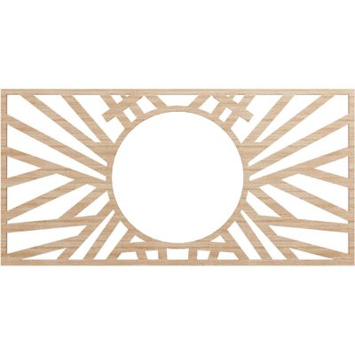 Ekena Millwork 24"W x 12"H x 8 7/8"ID x 3/8"T Hoover Wood Fretwork Pierced Ceiling Medallion, Alder