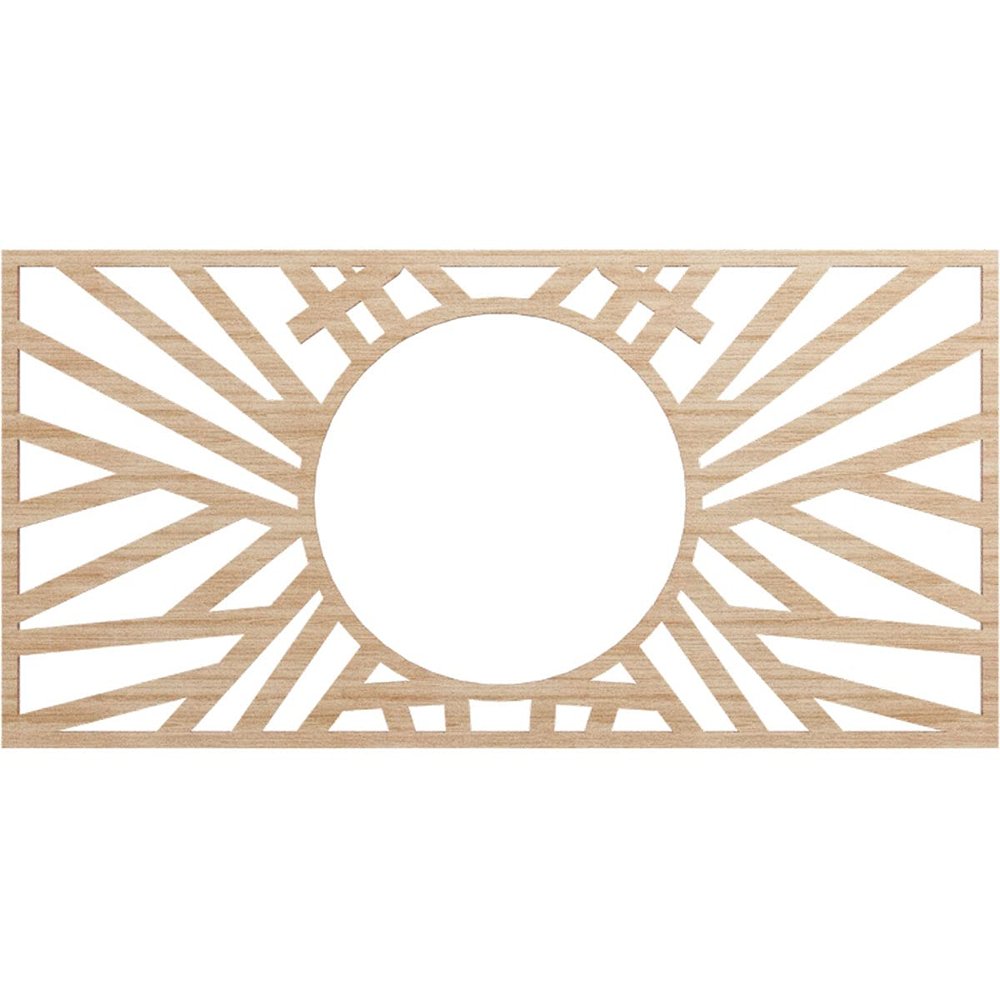 Ekena Millwork 24"W x 12"H x 8 7/8"ID x 3/8"T Hoover Wood Fretwork Pierced Ceiling Medallion, Alder