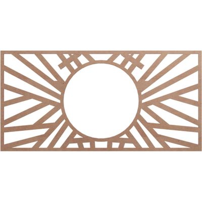 Ekena Millwork 28"W x 14"H x 10 3/8"ID x 3/8"T Hoover Wood Fretwork Pierced Ceiling Medallion, Wood (Paint Grade)