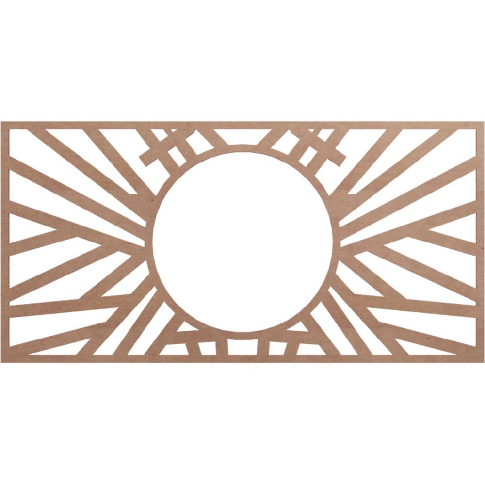 Ekena Millwork 28"W x 14"H x 10 3/8"ID x 3/8"T Hoover Wood Fretwork Pierced Ceiling Medallion, Wood (Paint Grade)