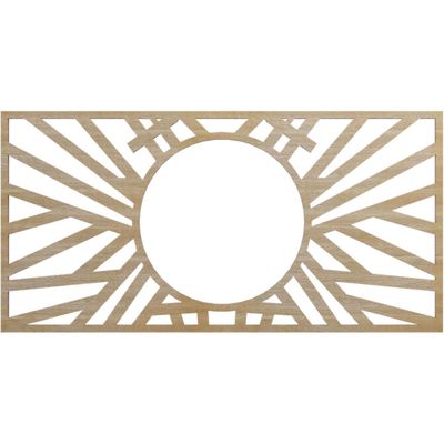 Ekena Millwork 20"W x 10"H x 7 3/8"ID x 1/4"T Hoover Wood Fretwork Pierced Ceiling Medallion, Hickory