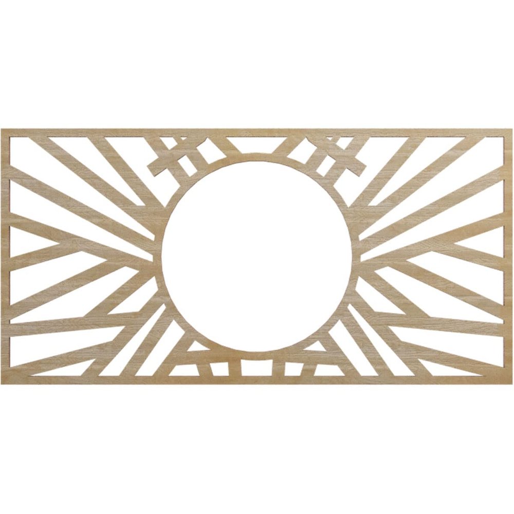 Ekena Millwork 20"W x 10"H x 7 3/8"ID x 1/4"T Hoover Wood Fretwork Pierced Ceiling Medallion, Hickory