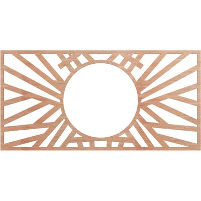 Ekena Millwork 24"W x 12"H x 8 7/8"ID x 1/4"T Hoover Wood Fretwork Pierced Ceiling Medallion, Cherry