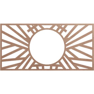 Ekena Millwork 30"W x 15"H x 11 1/8"ID x 1/4"T Hoover Wood Fretwork Pierced Ceiling Medallion, Wood (Paint Grade)