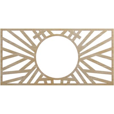 Ekena Millwork 18"W x 9"H x 6 5/8"ID x 1/4"T Hoover Wood Fretwork Pierced Ceiling Medallion, Birch