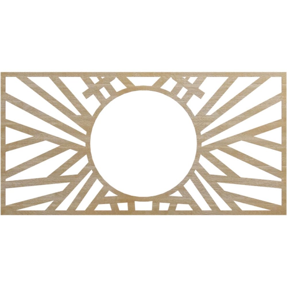 Ekena Millwork 40"W x 20"H x 14 3/4"ID x 1/4"T Hoover Wood Fretwork Pierced Ceiling Medallion, Birch