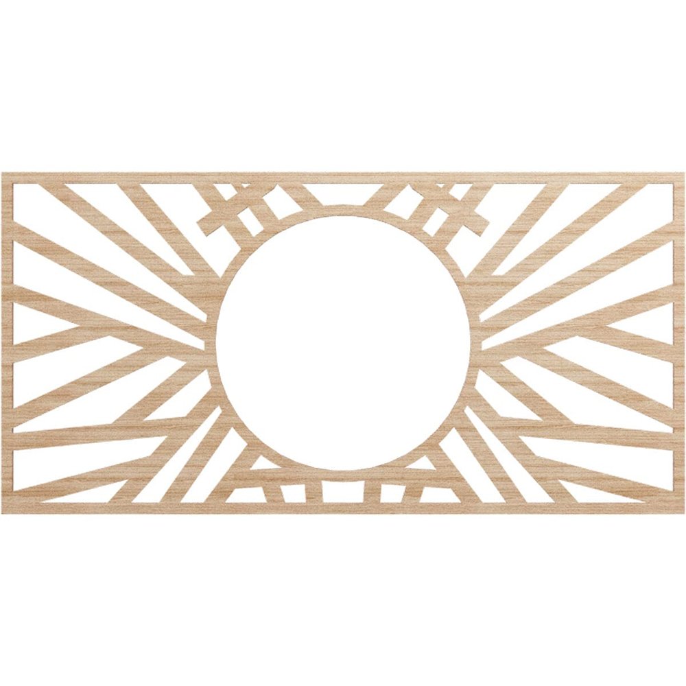 Ekena Millwork 30"W x 15"H x 11 1/8"ID x 3/8"T Hoover Wood Fretwork Pierced Ceiling Medallion, Alder