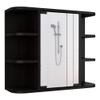 FM FURNITURE Valdez 24" H Engineered Wood Medicine Cabinet with Mirror in Black view 1