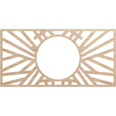 Ekena Millwork 22"W x 11"H x 8 1/8"ID x 3/8"T Hoover Wood Fretwork Pierced Ceiling Medallion, Alder