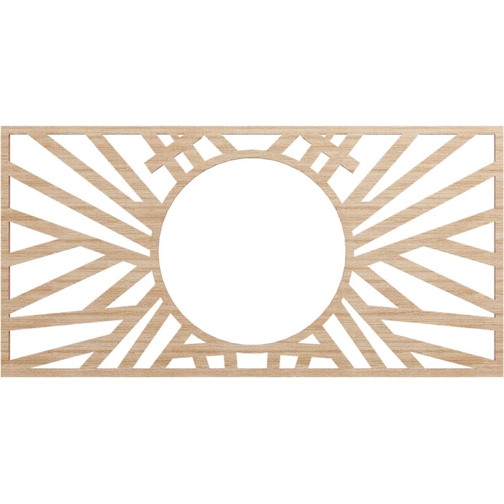Ekena Millwork 22"W x 11"H x 8 1/8"ID x 3/8"T Hoover Wood Fretwork Pierced Ceiling Medallion, Alder