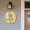 Circle Address Personalized Steel Wall Sign Custom Metal Art Gold / 24" view 1