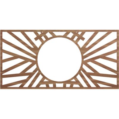 Ekena Millwork 22"W x 11"H x 8 1/8"ID x 3/8"T Hoover Wood Fretwork Pierced Ceiling Medallion, Walnut