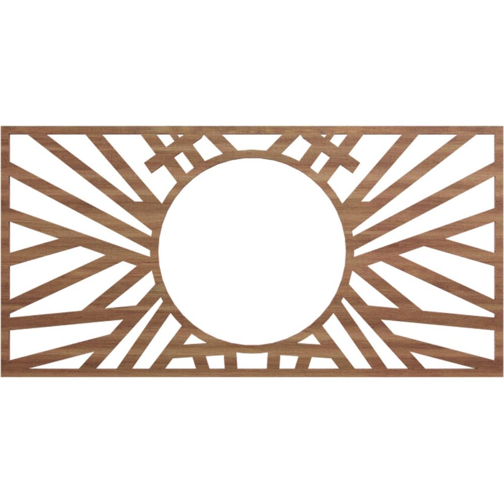 Ekena Millwork 22"W x 11"H x 8 1/8"ID x 3/8"T Hoover Wood Fretwork Pierced Ceiling Medallion, Walnut