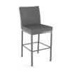 Amisco Perry Plus 30 in. Bar Stool - Grey Woven Fabric/Glossy Grey Metal view 1